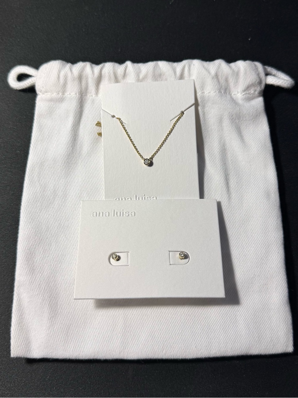 Ana Luisa Dainty Diamond Necklace + Earring Set